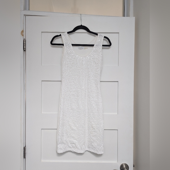 Calvin Klein White Sequin Dress - Picture 1 of 7